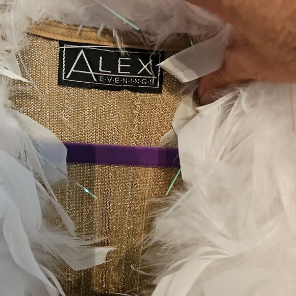 Glamorous ALEX Evenings Sparkling Gold Maxi Dress/Cardigan Set - Picture 7 of 14